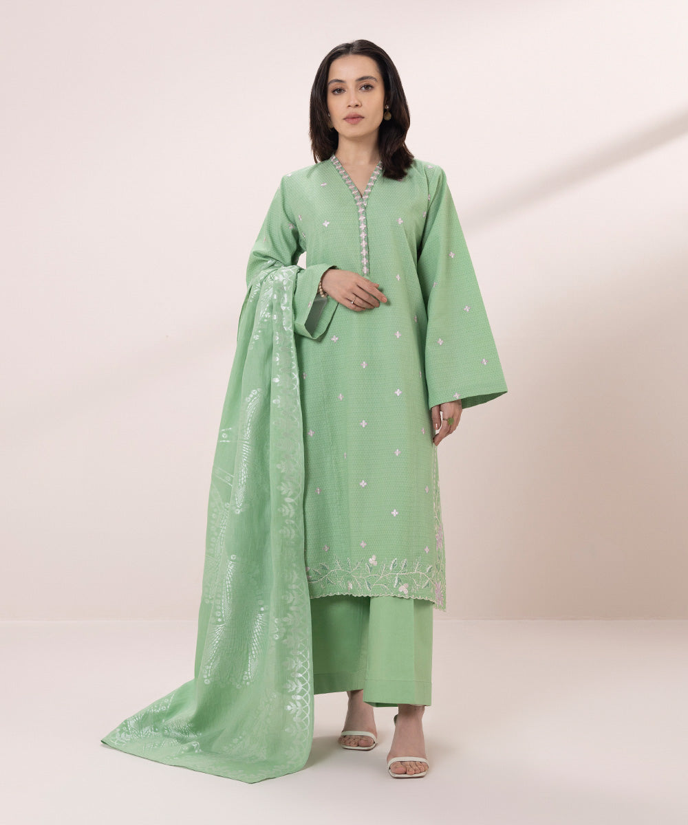 2-Piece Embroidered Dobby Suit - Shop Now!