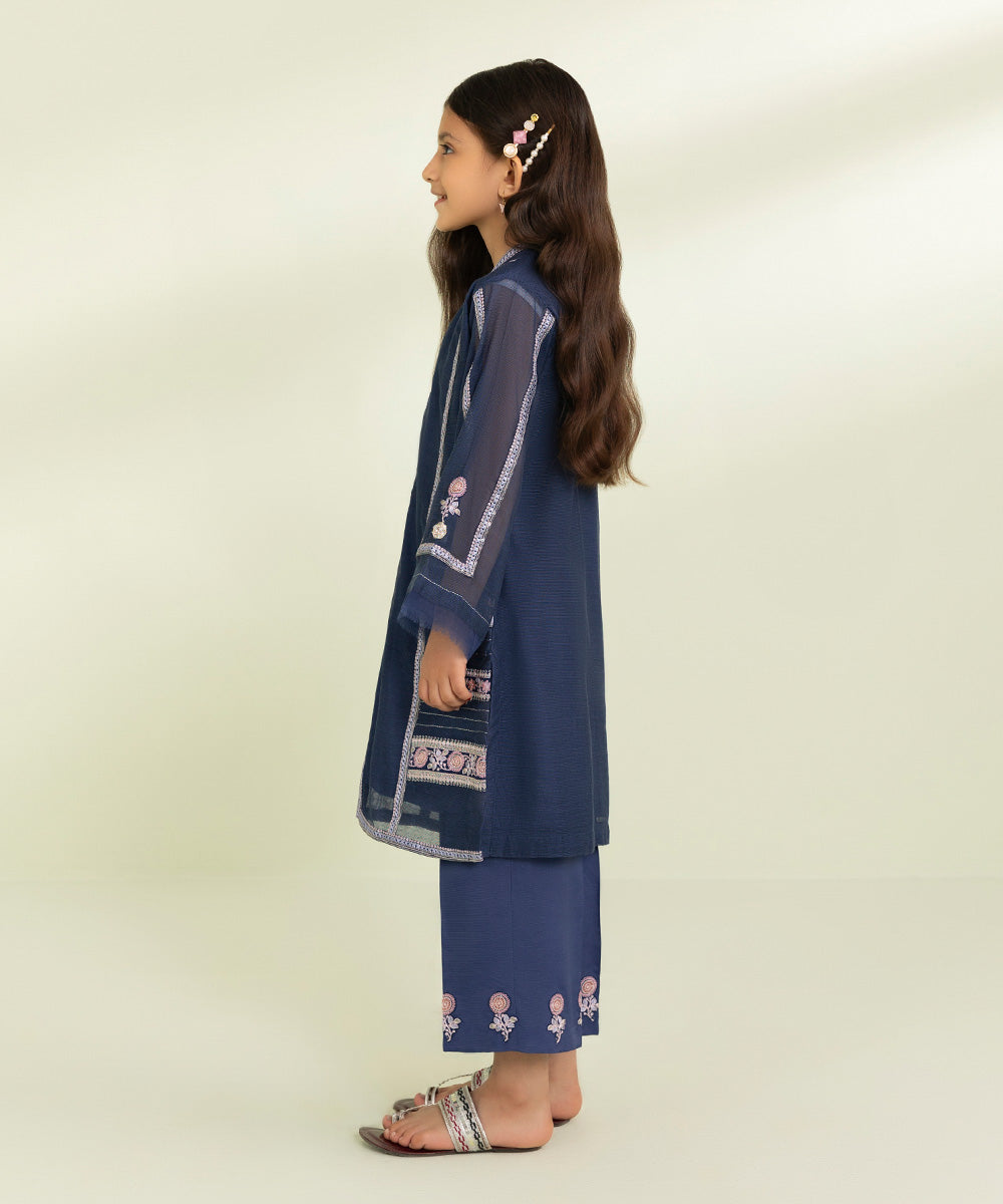 2 Piece - Embroidered Khaddi Net Suit - Buy Now