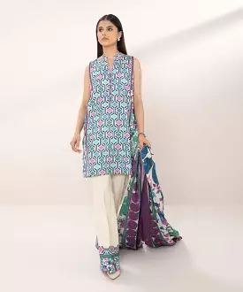 2 Piece - Floral Print Lawn Suit