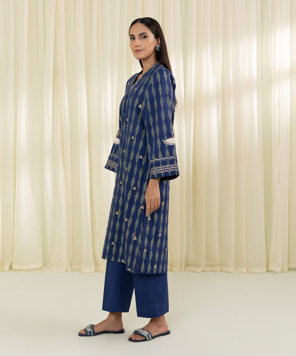 2 Piece Jacquard Suit with Embroidery