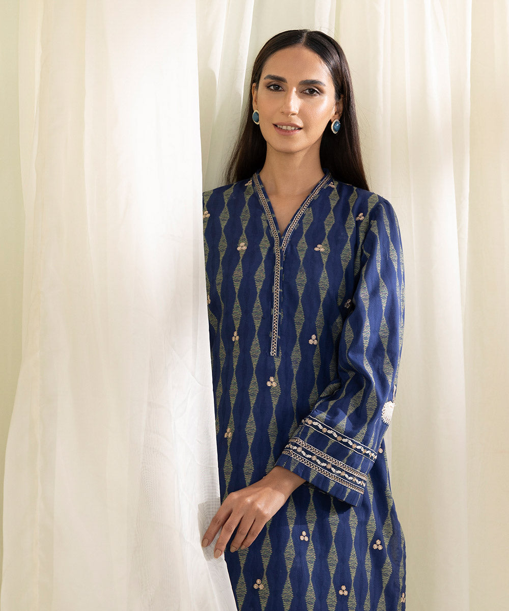 2 Piece Jacquard Suit with Embroidery