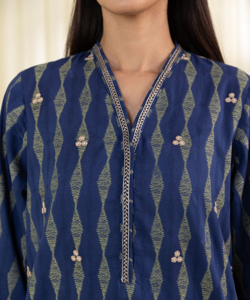 2 Piece Jacquard Suit with Embroidery