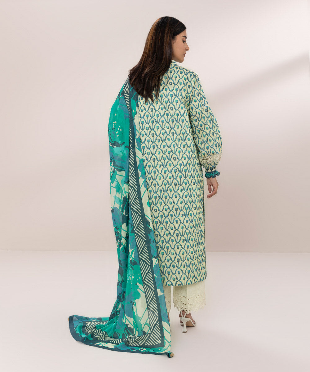 2 Piece Printed Zari Lawn Suit