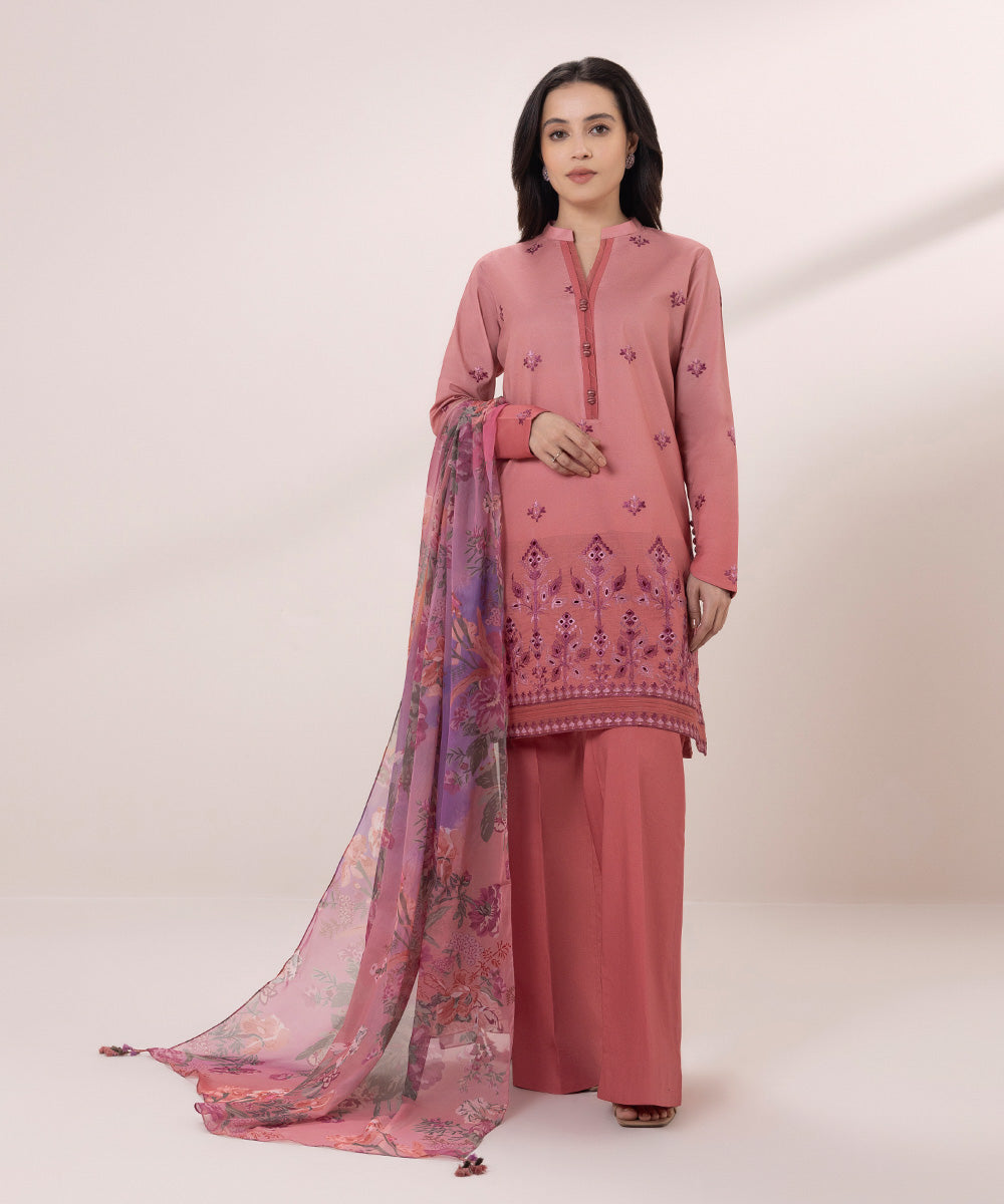 3 Piece Embroidered Lawn Suit - Buy Now