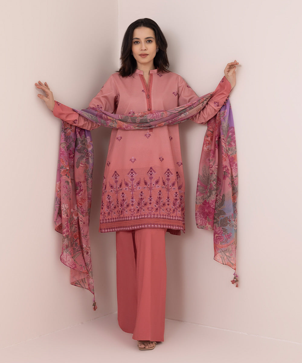 3 Piece Embroidered Lawn Suit - Buy Now