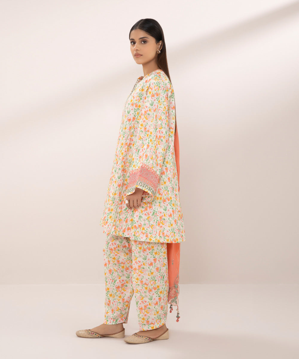 3 Piece Embroidered Lawn Suit for Sale