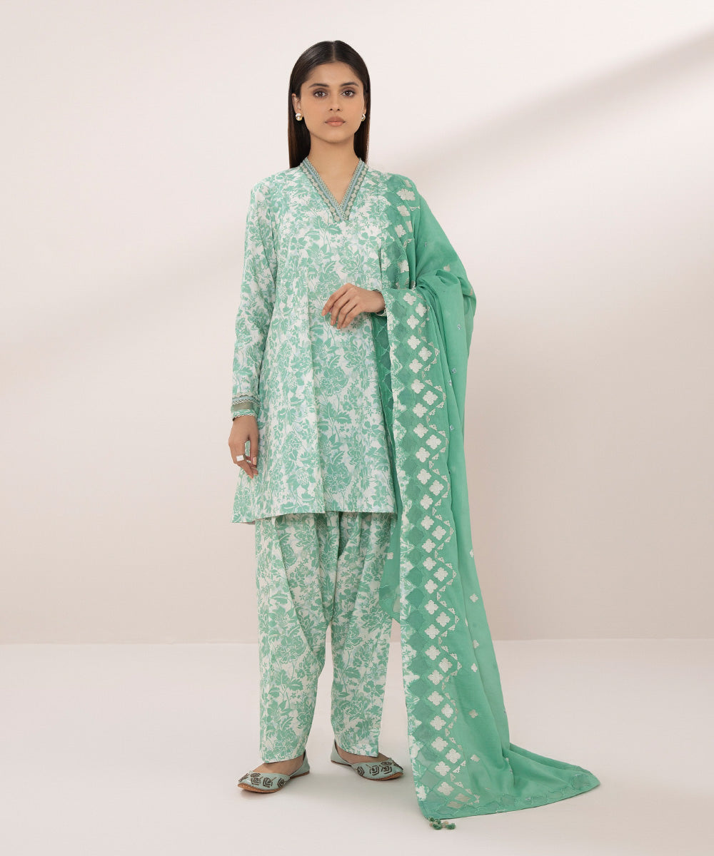 3 Piece - Embroidered Lawn Suit for Women