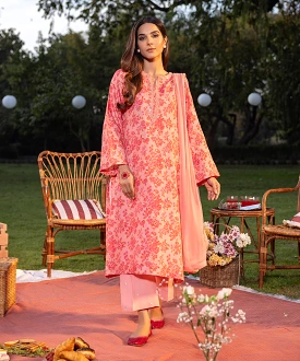 3 Piece Raw Silk Suit with Embroidery