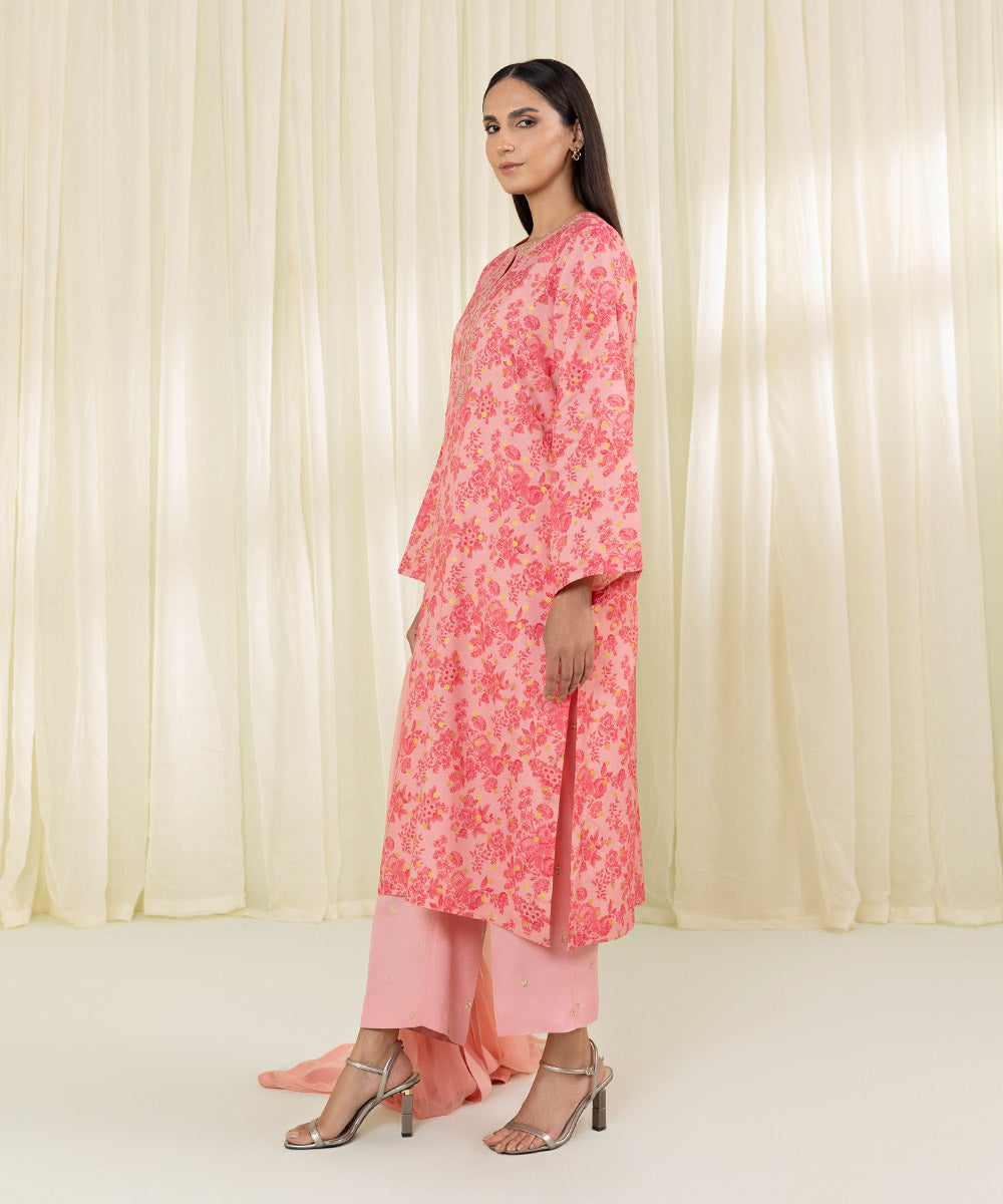 3 Piece Raw Silk Suit with Embroidery