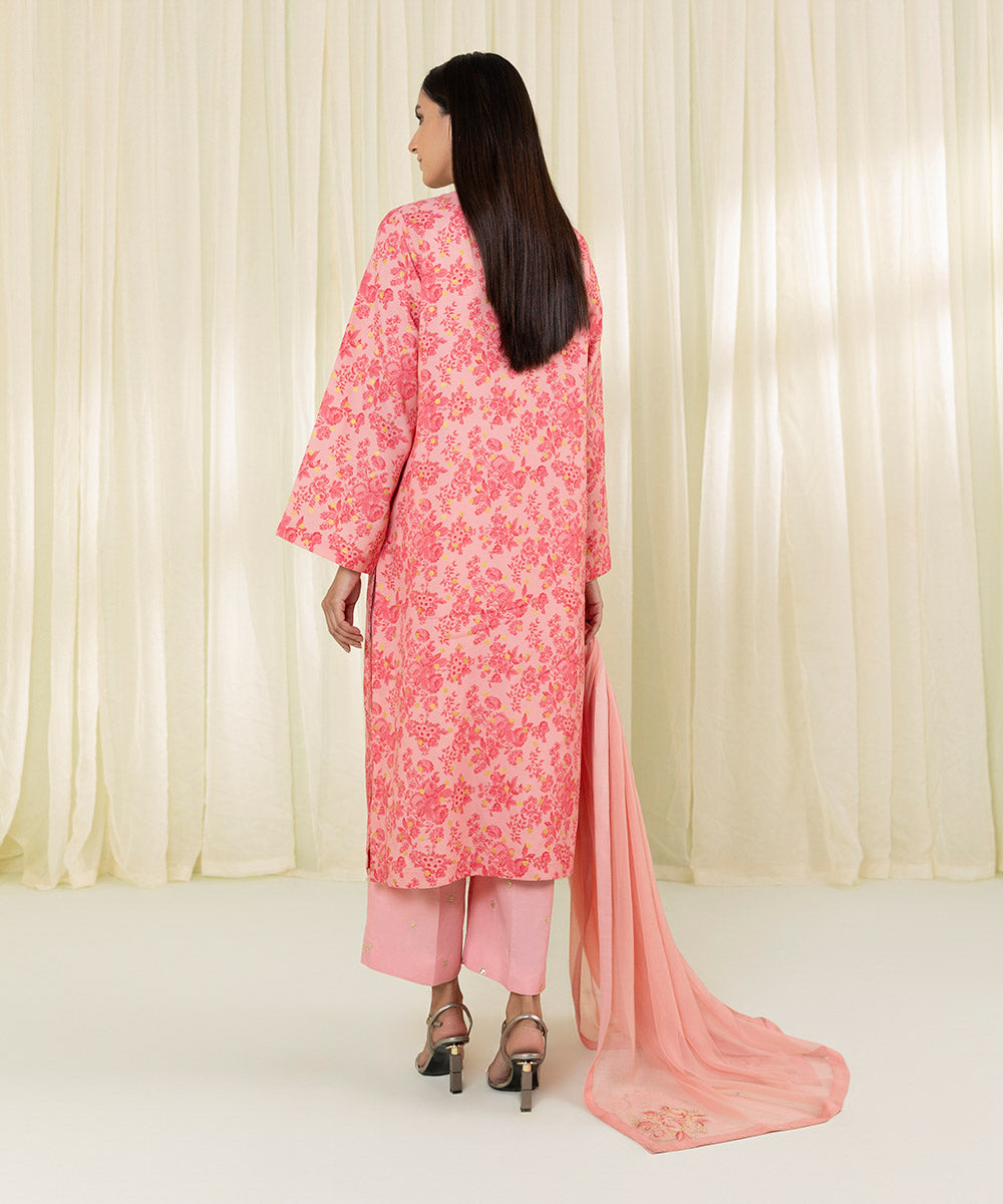 3 Piece Raw Silk Suit with Embroidery