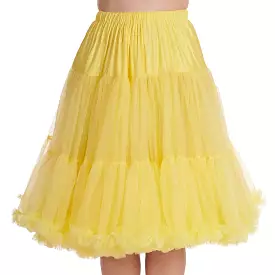 50s vintage rockabilly skirt, full yellow petticoat skirt with extra length