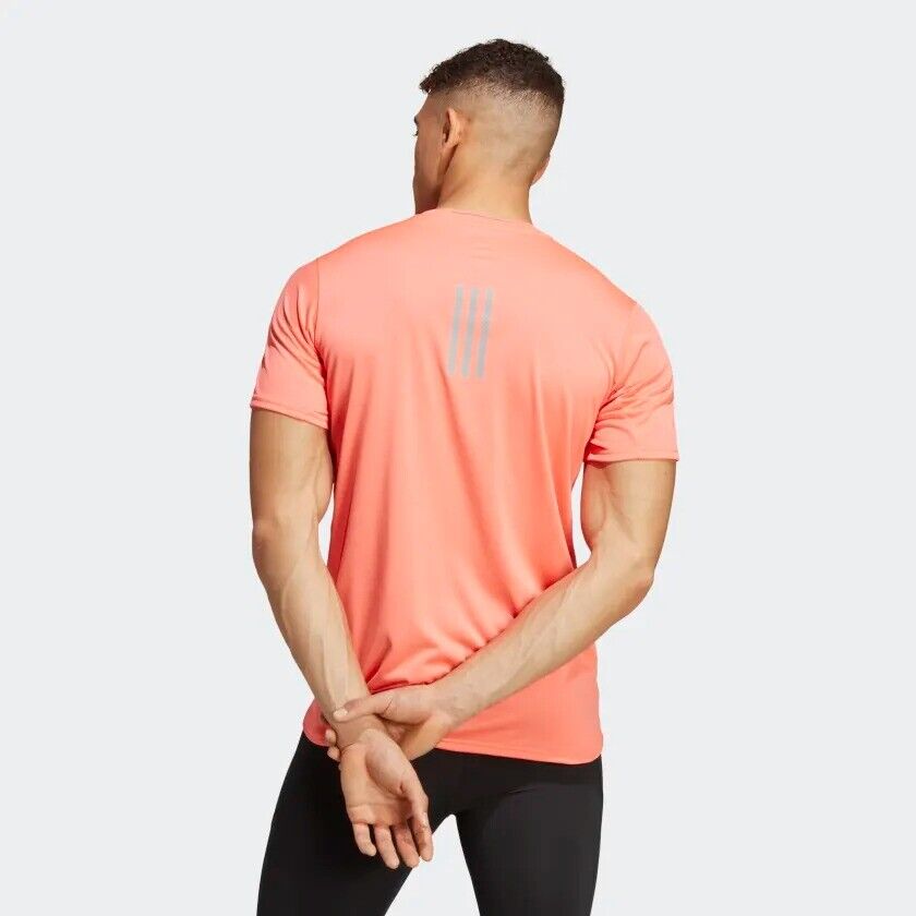 adidas Running T-Shirt - White Black Coral Reflective Breathable