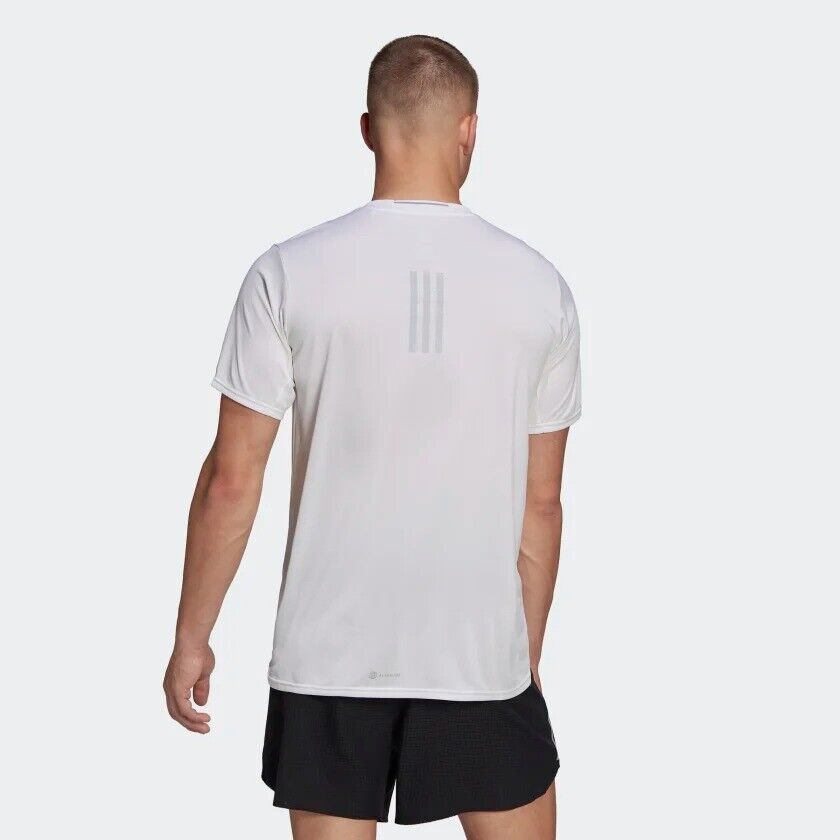 adidas Running T-Shirt - White Black Coral Reflective Breathable