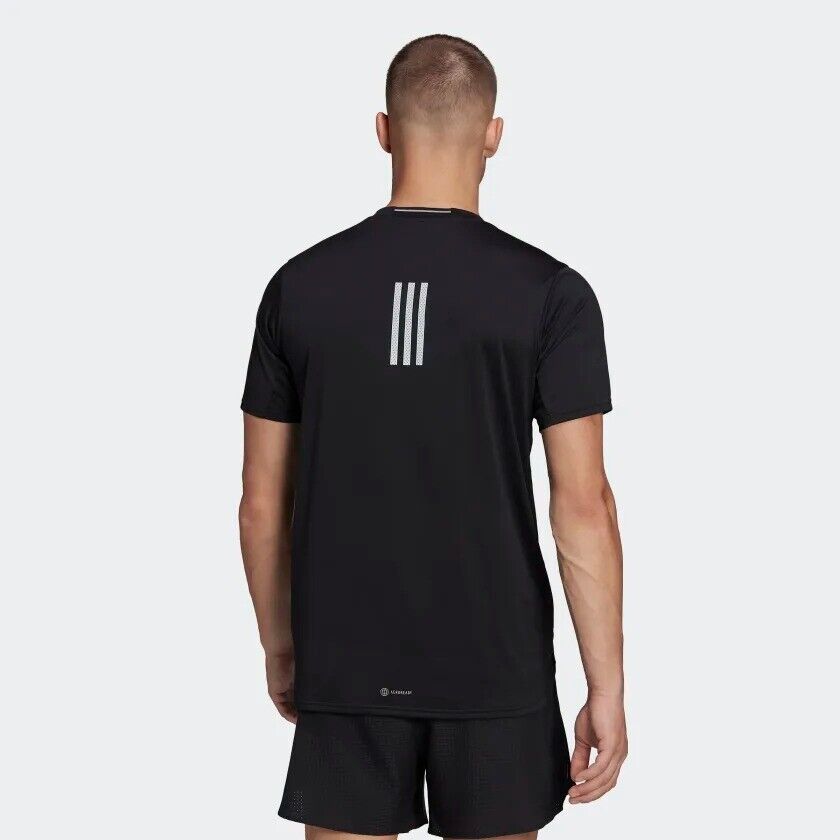 adidas Running T-Shirt - White Black Coral Reflective Breathable