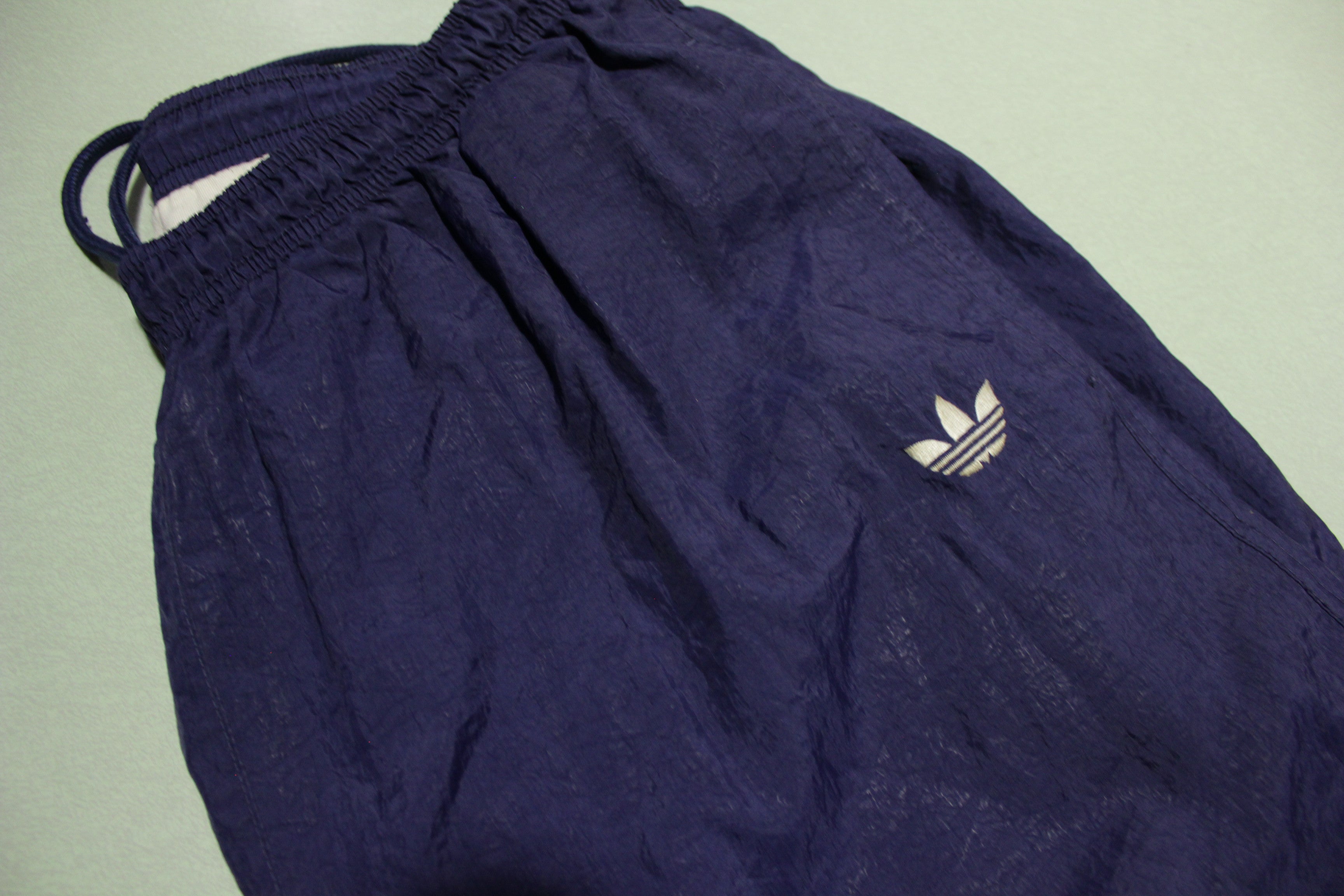 Adidas Vintage 90's Track Windbreaker Pants with Zip Legs and Pockets