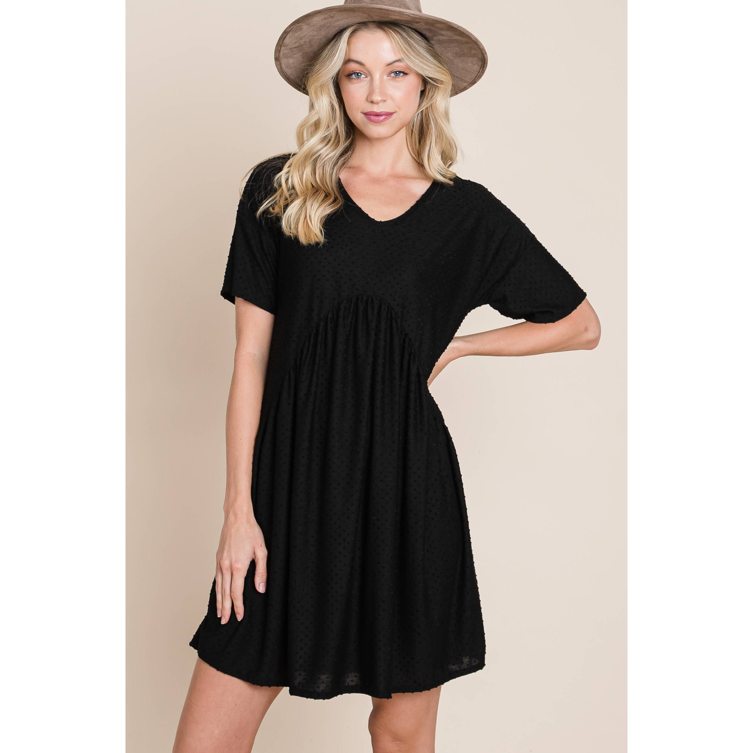 Annie Swiss Dot Black Dress (Sizes S-XL)