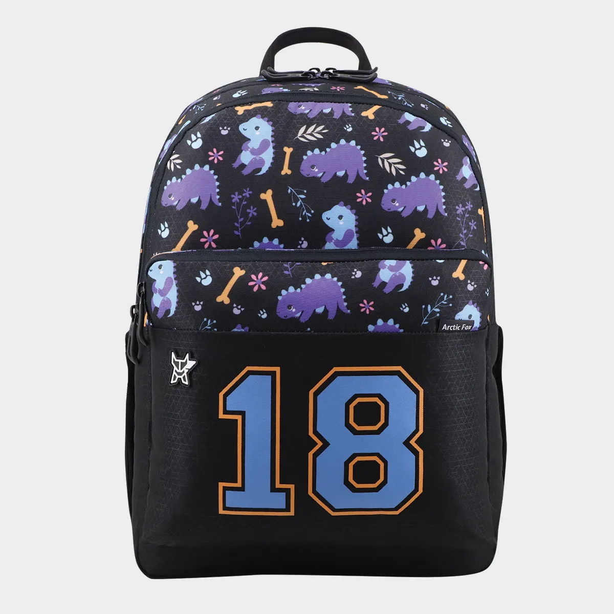 Arctic Fox Saurus Purple School Backpack for Boys and Girls