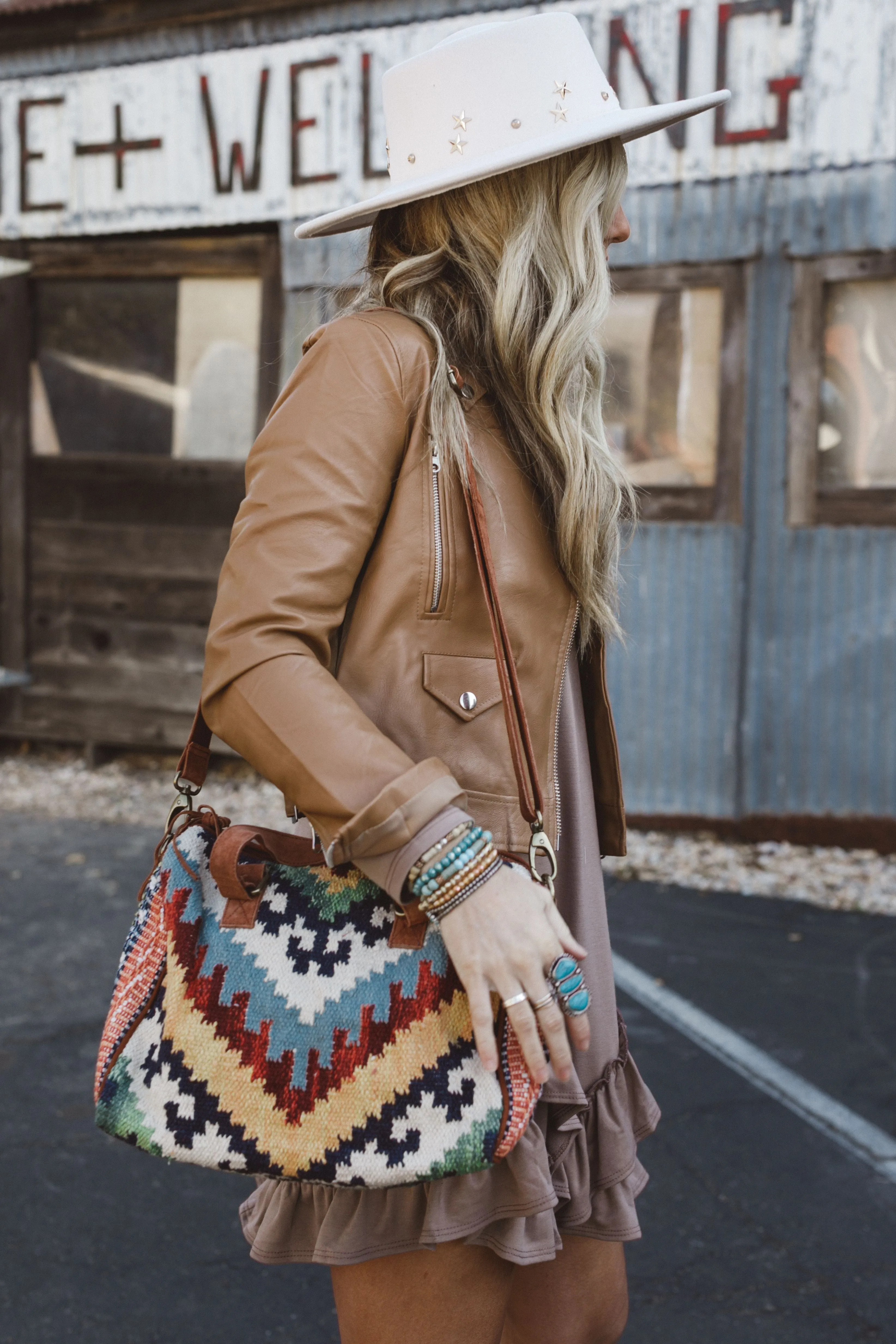 Artisan Woven Handbag - Brown Multi