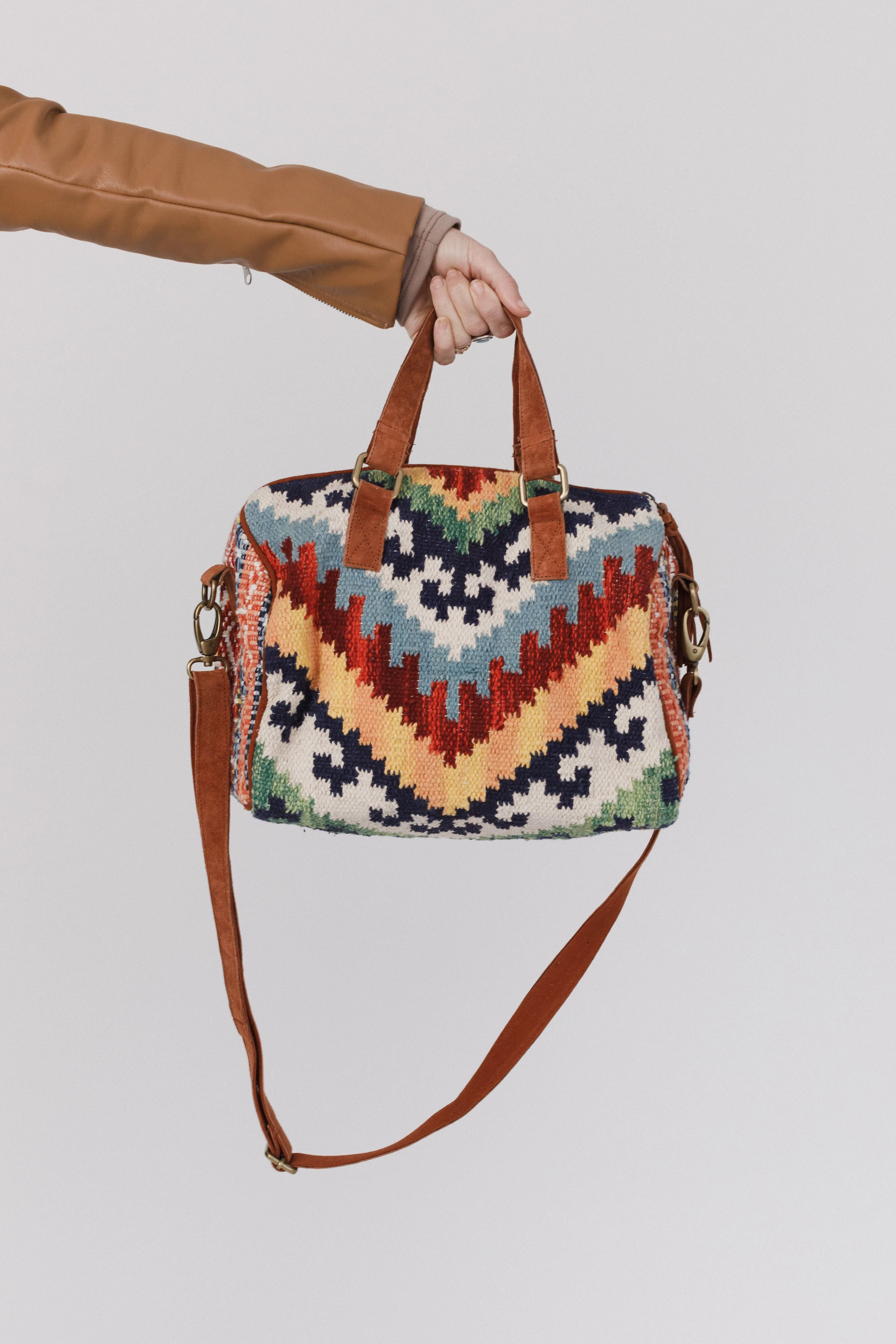 Artisan Woven Handbag - Brown Multi