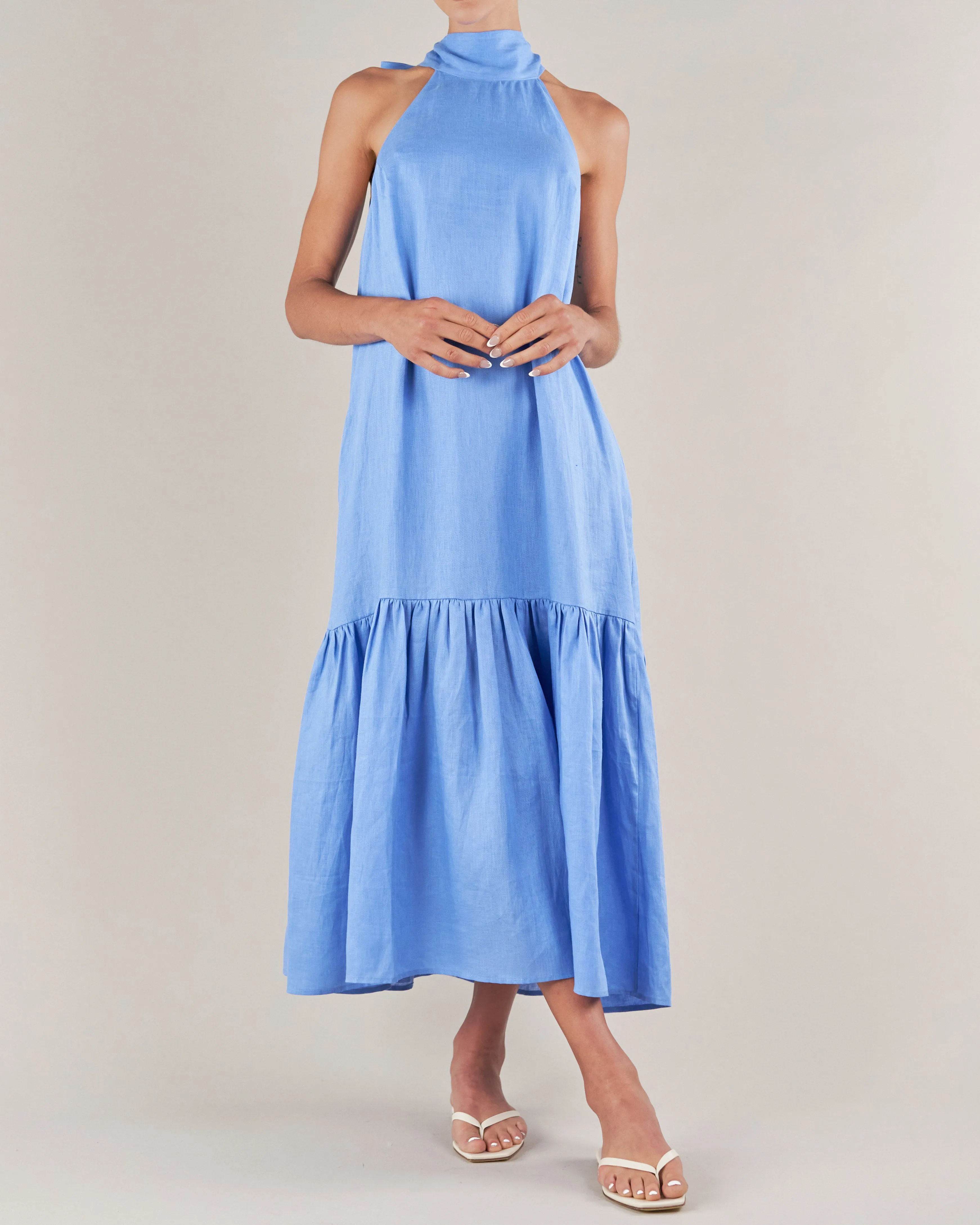 Aruba Linen Tie-Neck Dress - Shop Now!