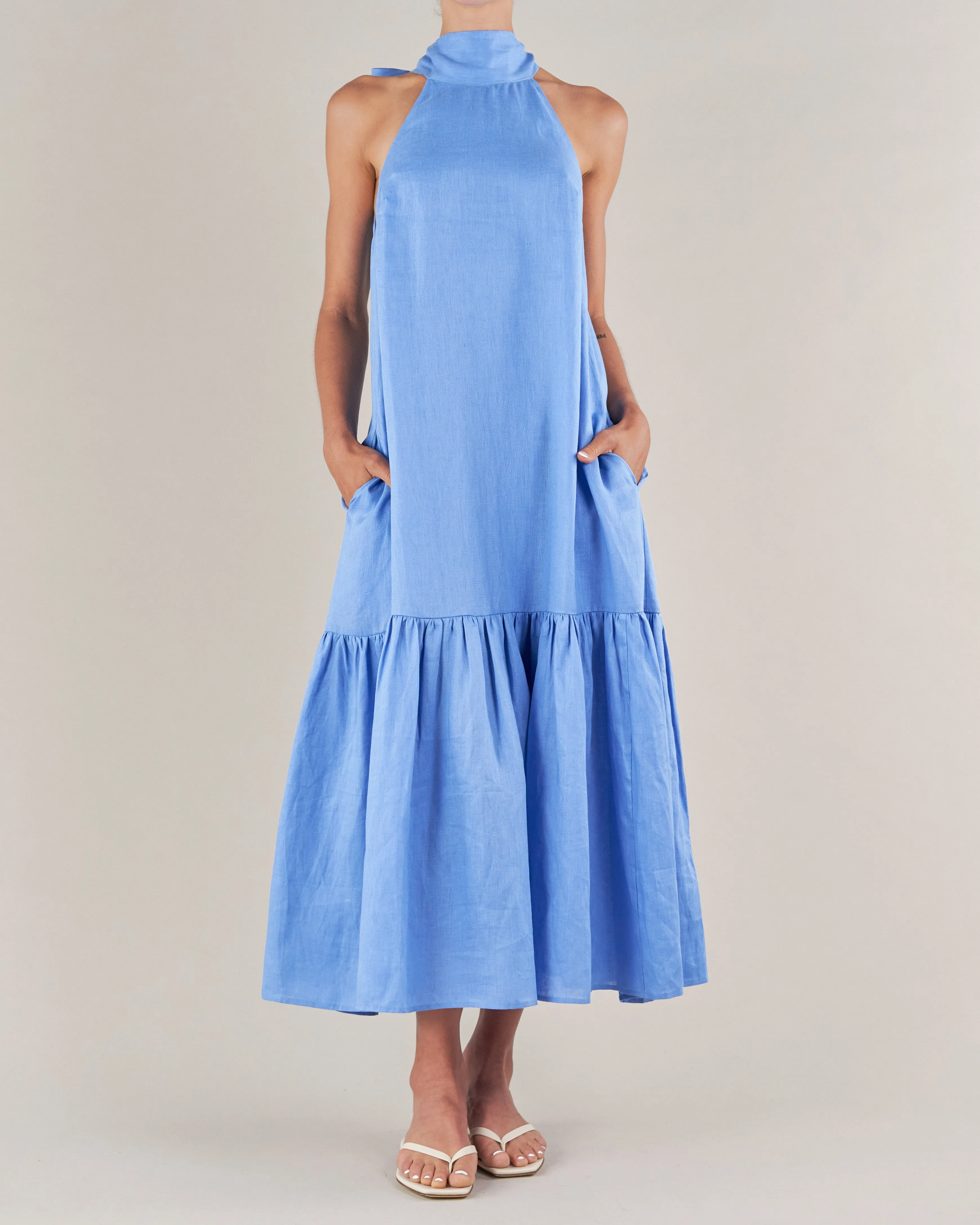 Aruba Linen Tie-Neck Dress - Shop Now!