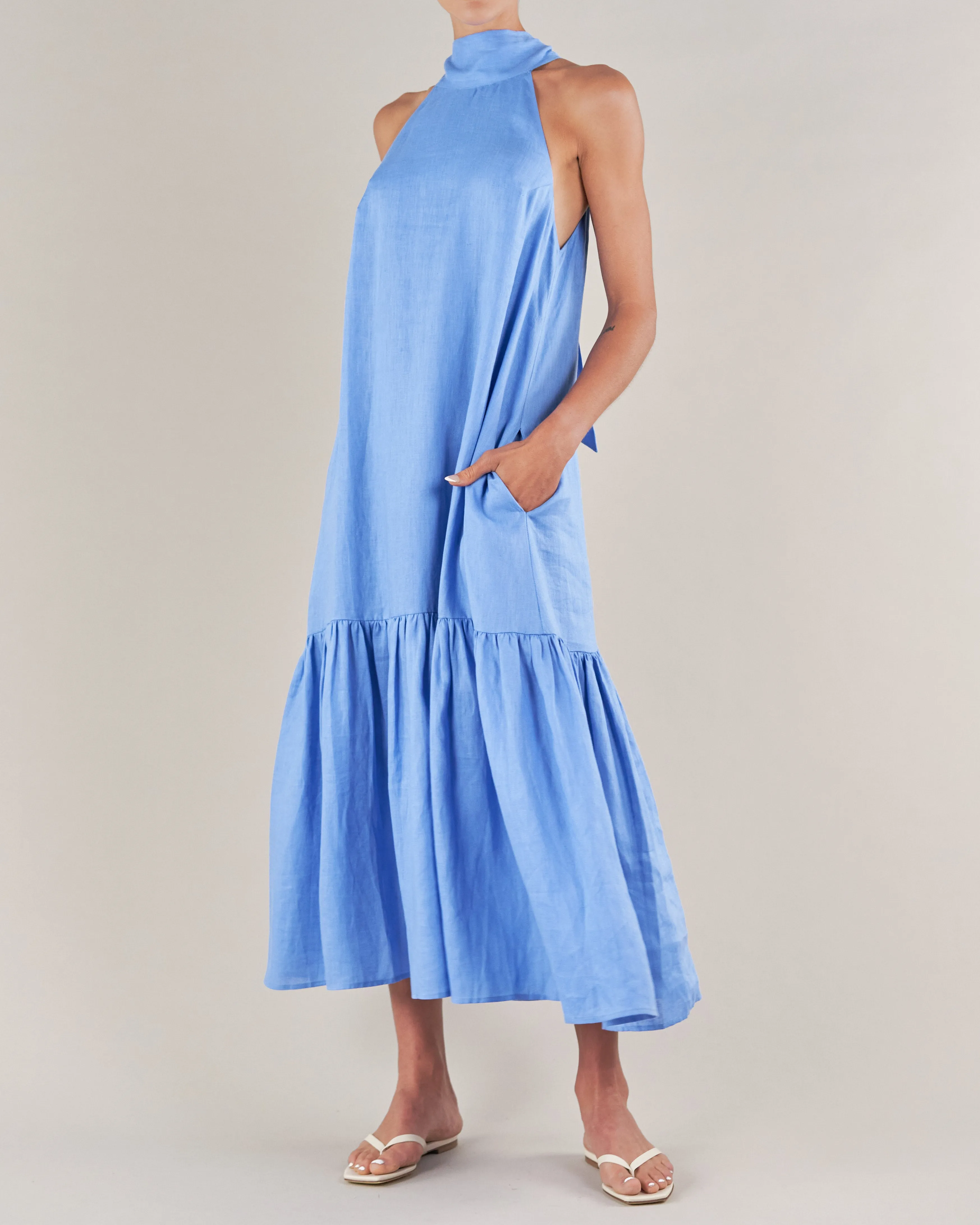 Aruba Linen Tie-Neck Dress - Shop Now!