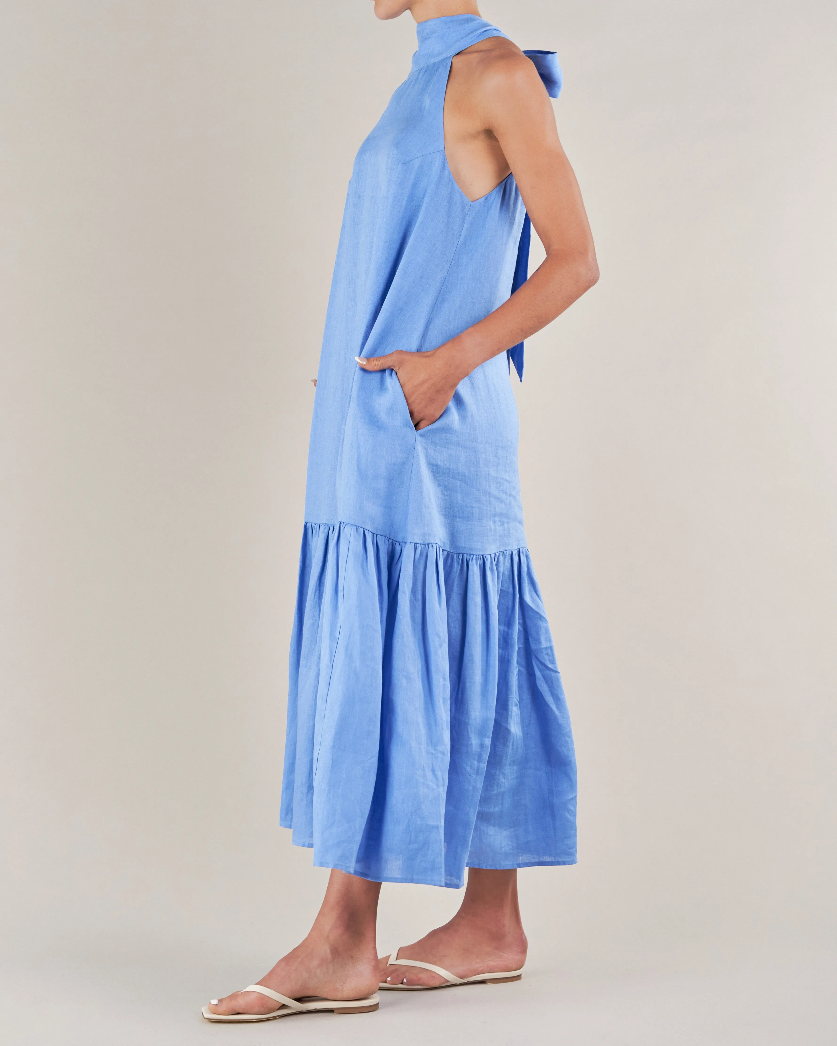 Aruba Linen Tie-Neck Dress - Shop Now!