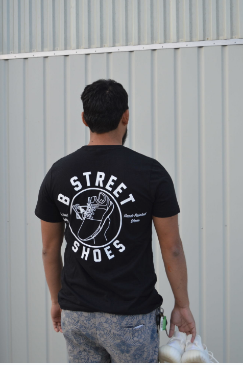 B Street Black Retro Logo Pocket Tee-Shirt: Limited Quantity & Sizing