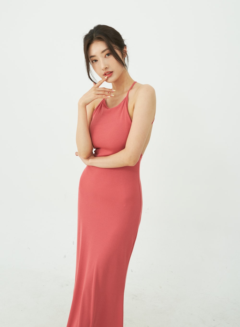 Back Cross Strap Maxi Dress IU11