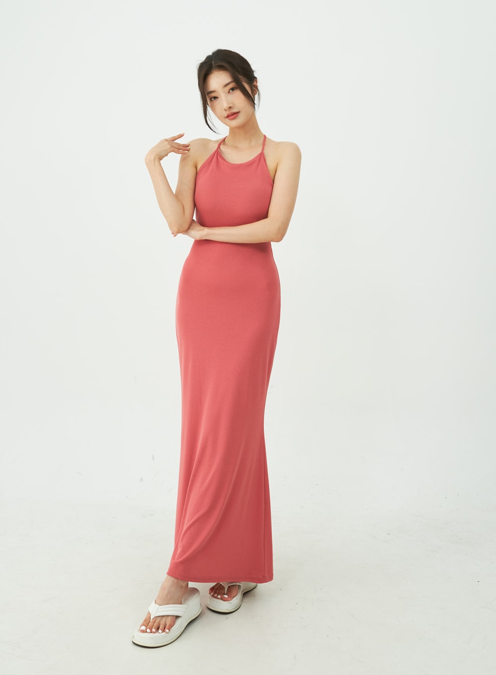 Back Cross Strap Maxi Dress IU11