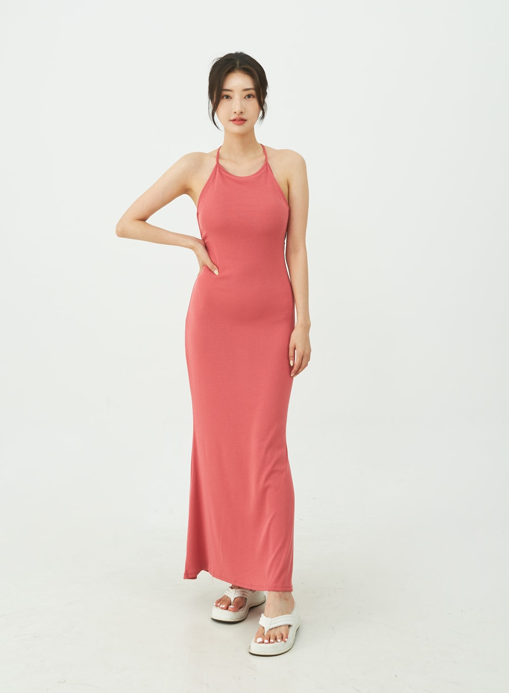 Back Cross Strap Maxi Dress IU11