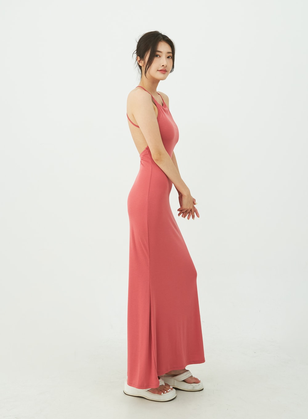 Back Cross Strap Maxi Dress IU11