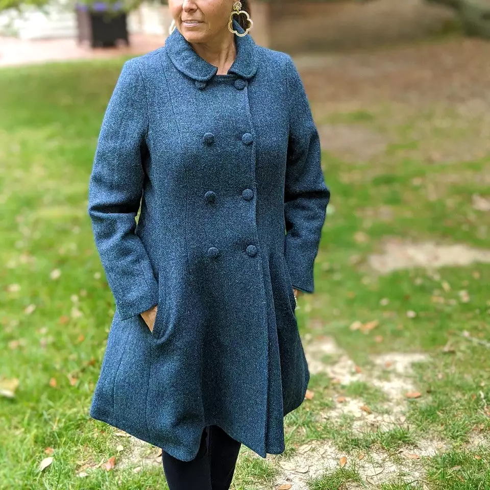 Belle Semi-Flare Harris Tweed Overcoat for Sale [3 Colors]