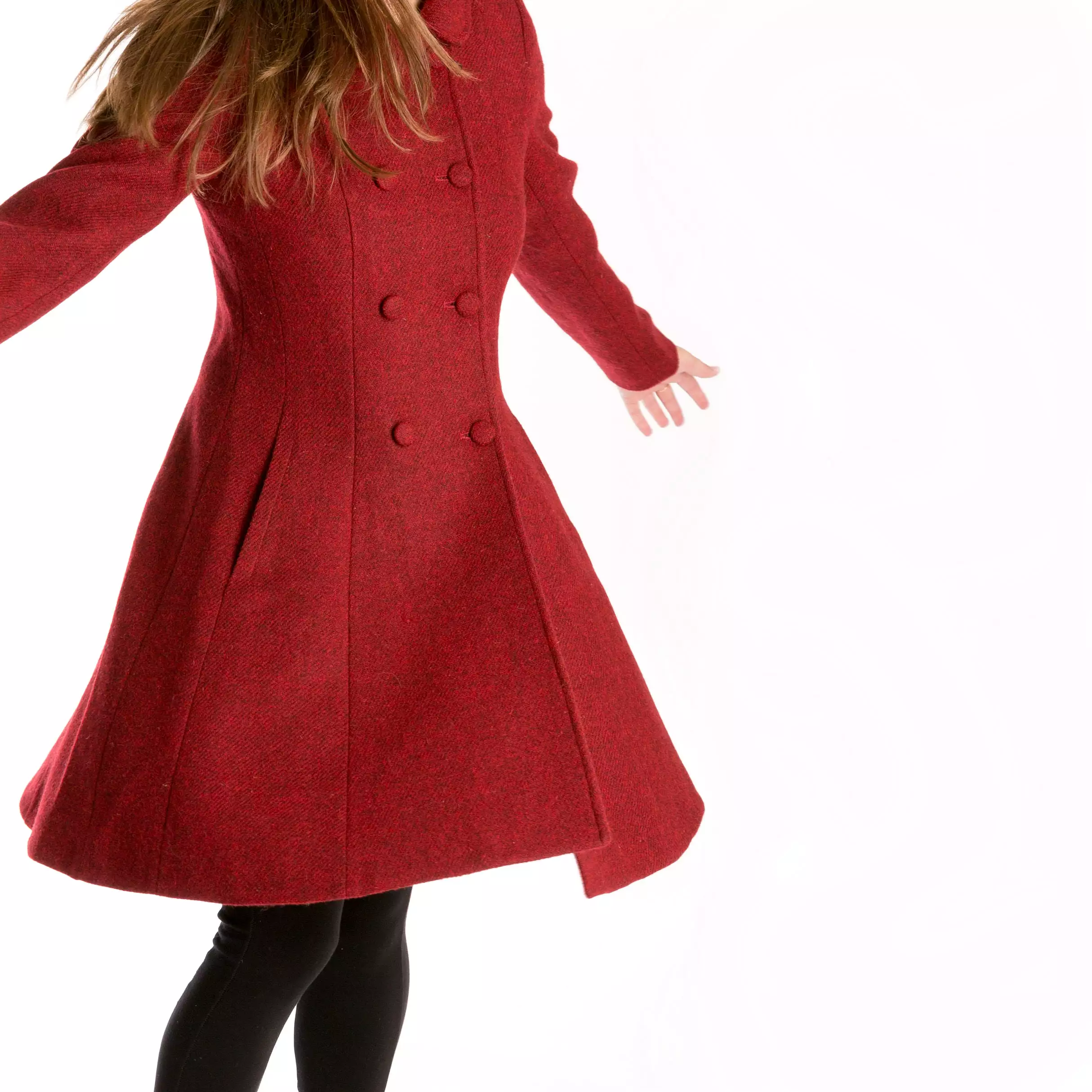 Belle Semi-Flare Harris Tweed Overcoat for Sale [3 Colors]