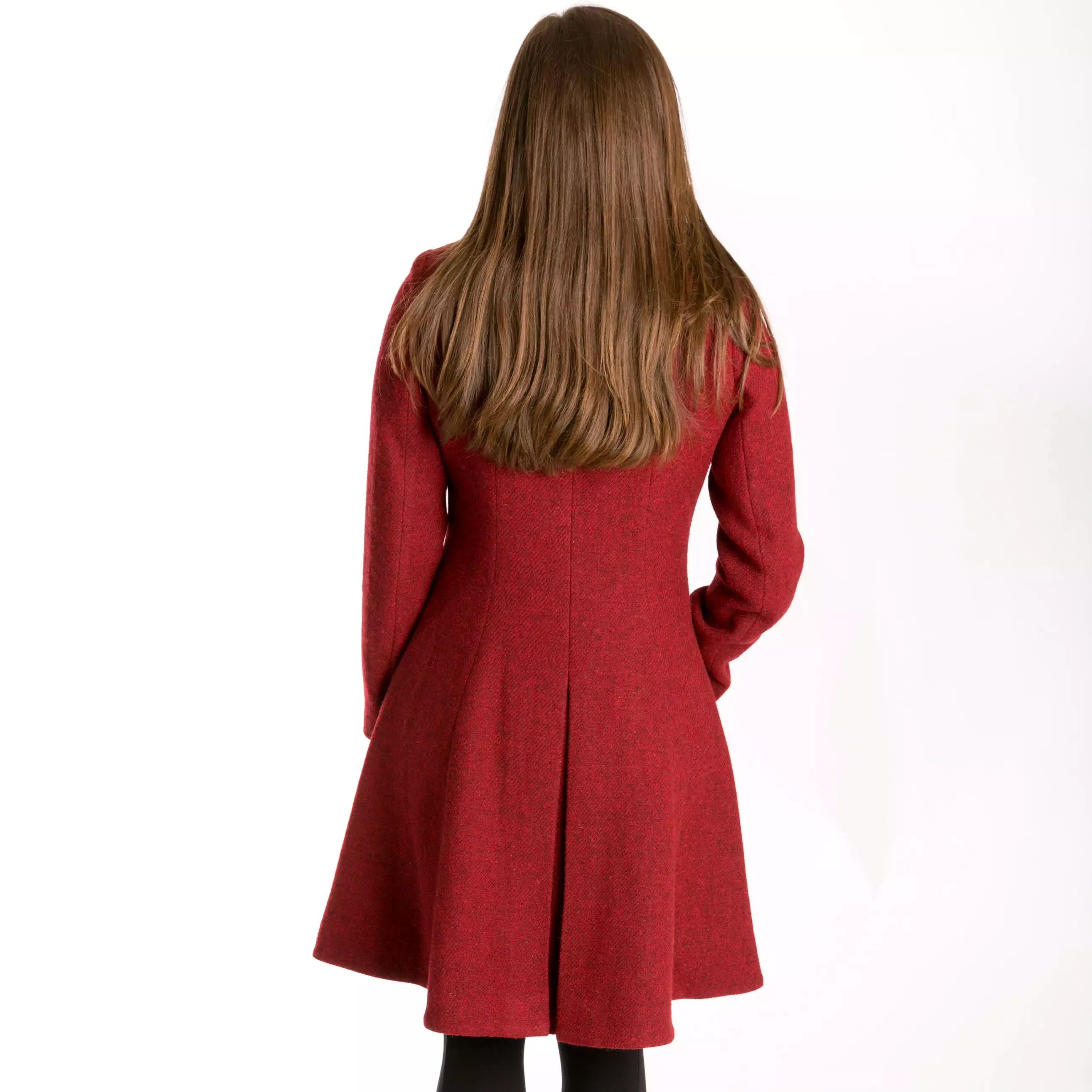 Belle Semi-Flare Harris Tweed Overcoat for Sale [3 Colors]