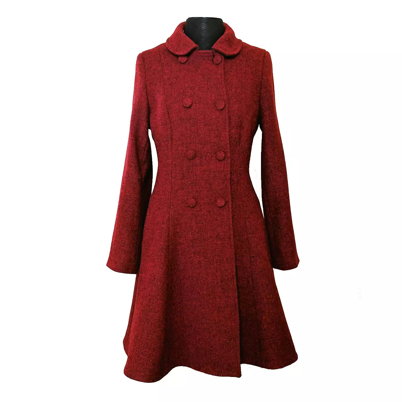 Belle Semi-Flare Harris Tweed Overcoat for Sale [3 Colors]