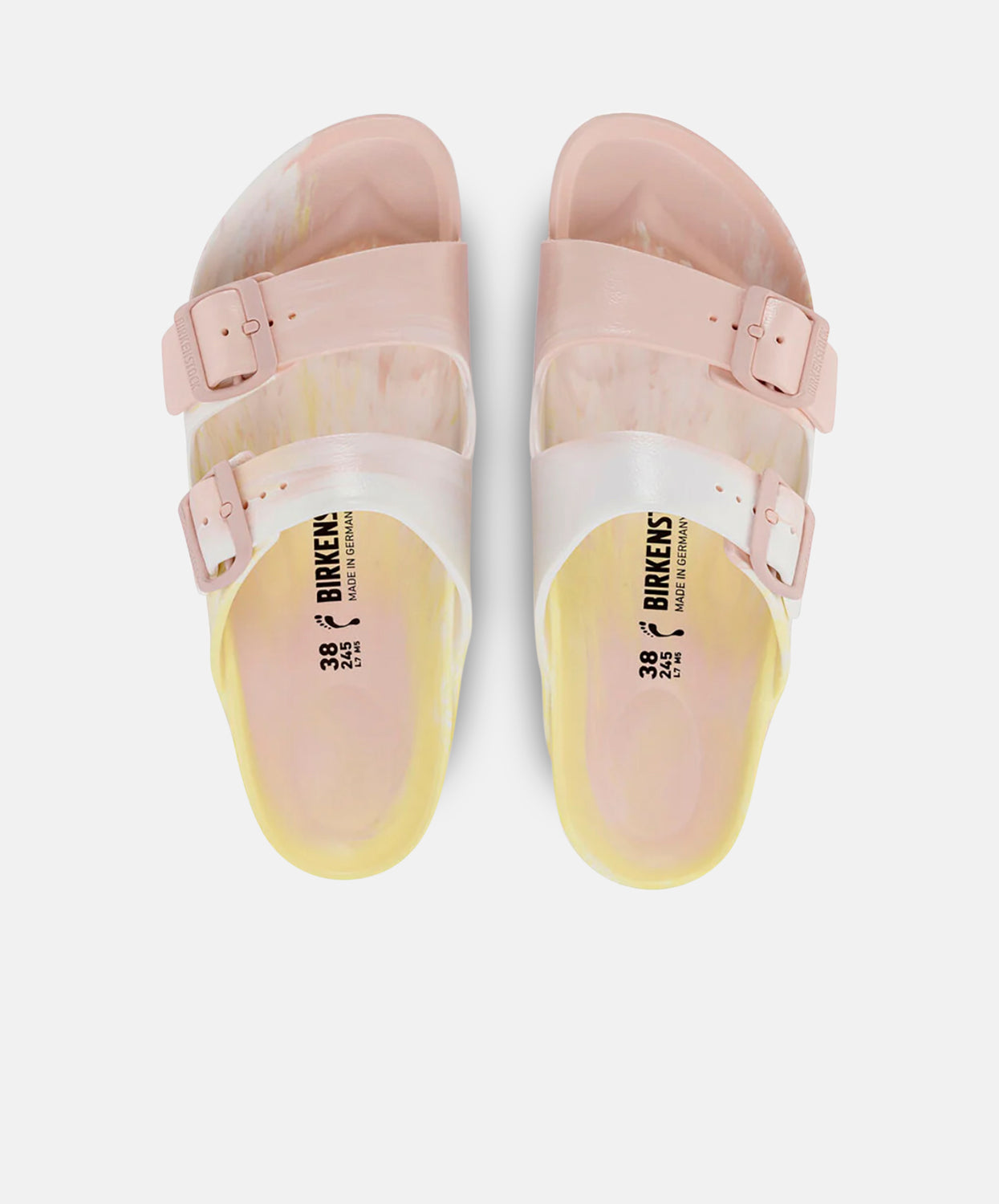 Birkenstock Arizona EVA Sandals Multi Popcorn Light Rose White.