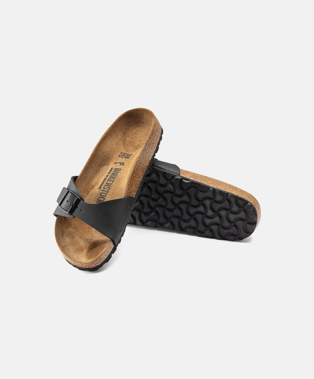 Birkenstock black sandals Madrid Big Buckle Oiled Leather