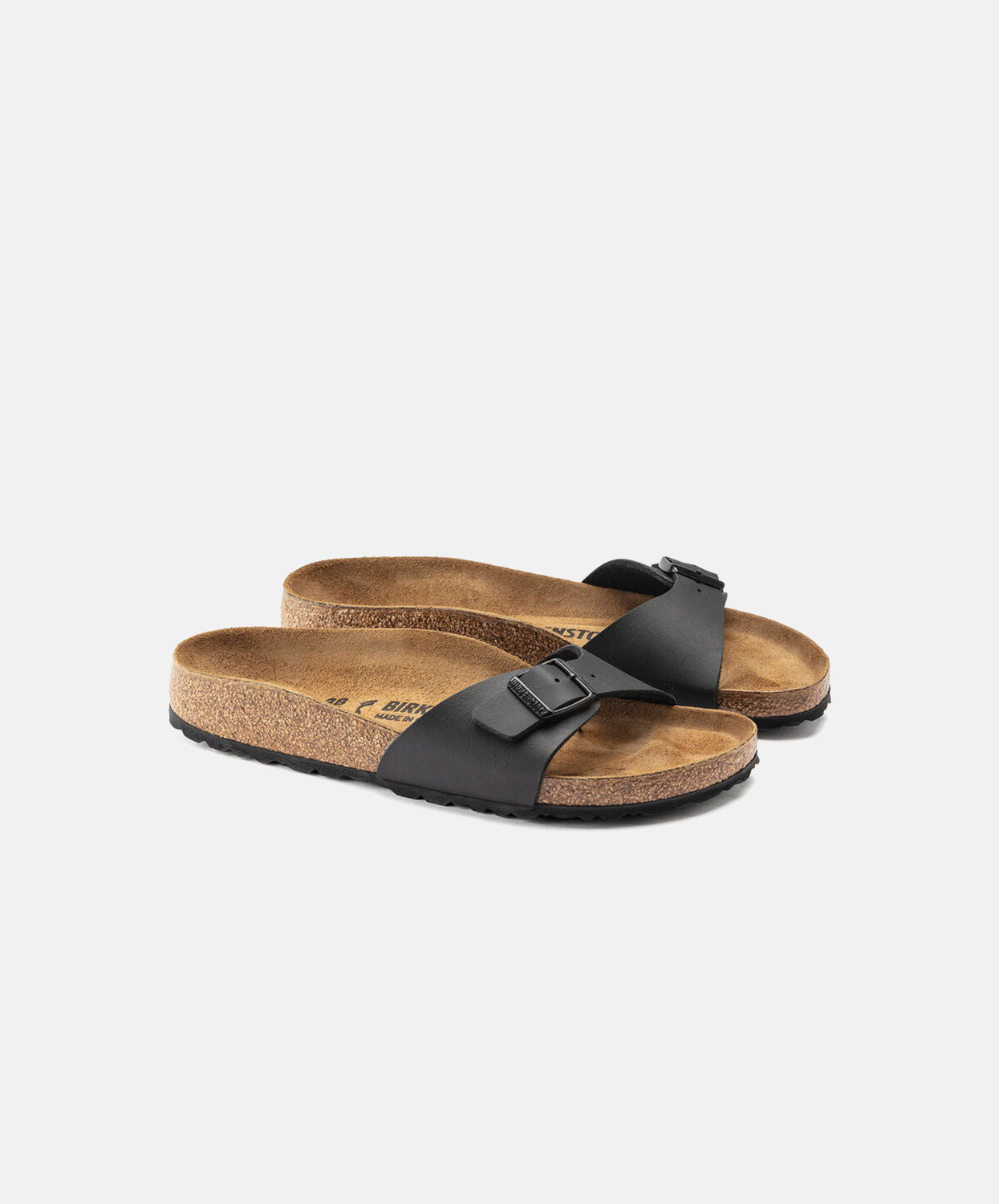 Birkenstock black sandals Madrid Big Buckle Oiled Leather