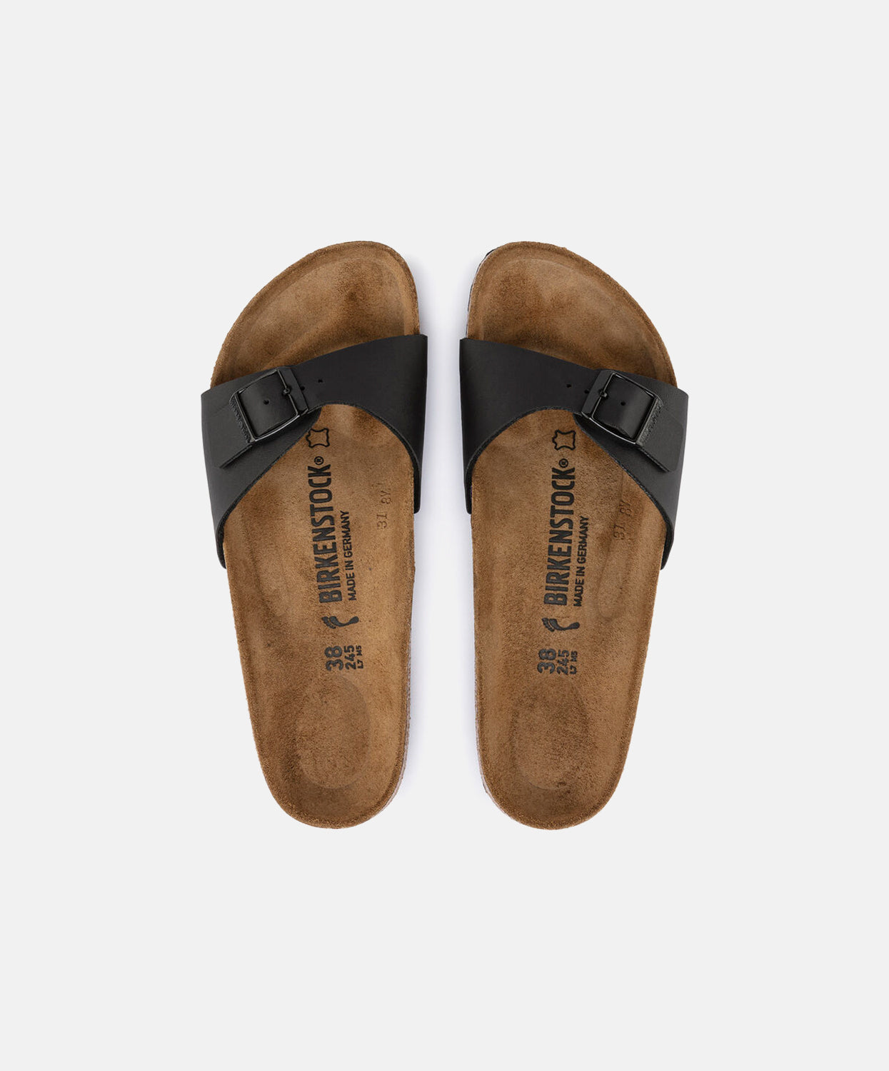 Birkenstock black sandals Madrid Big Buckle Oiled Leather