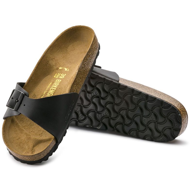 Birkenstock black sandals Madrid Big Buckle Oiled Leather