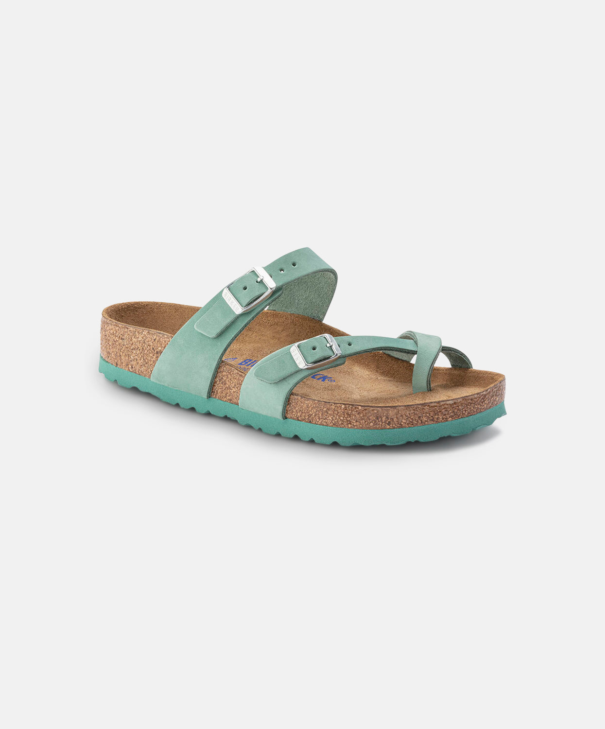 Birkenstock Mayari Nubuck Leather Sandals - Beryl Soft Footbed