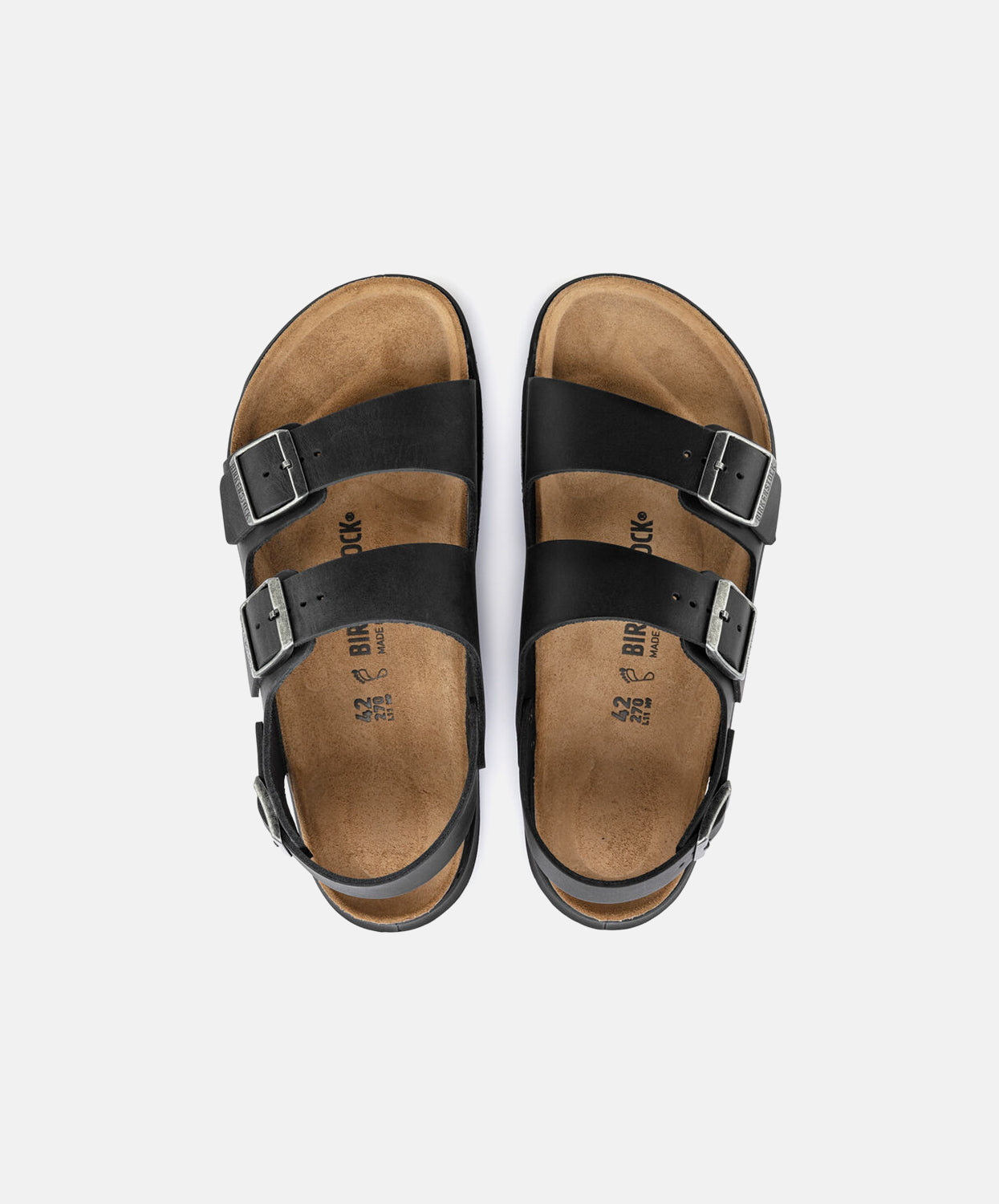 Birkenstock Milano Black Leather Sandals