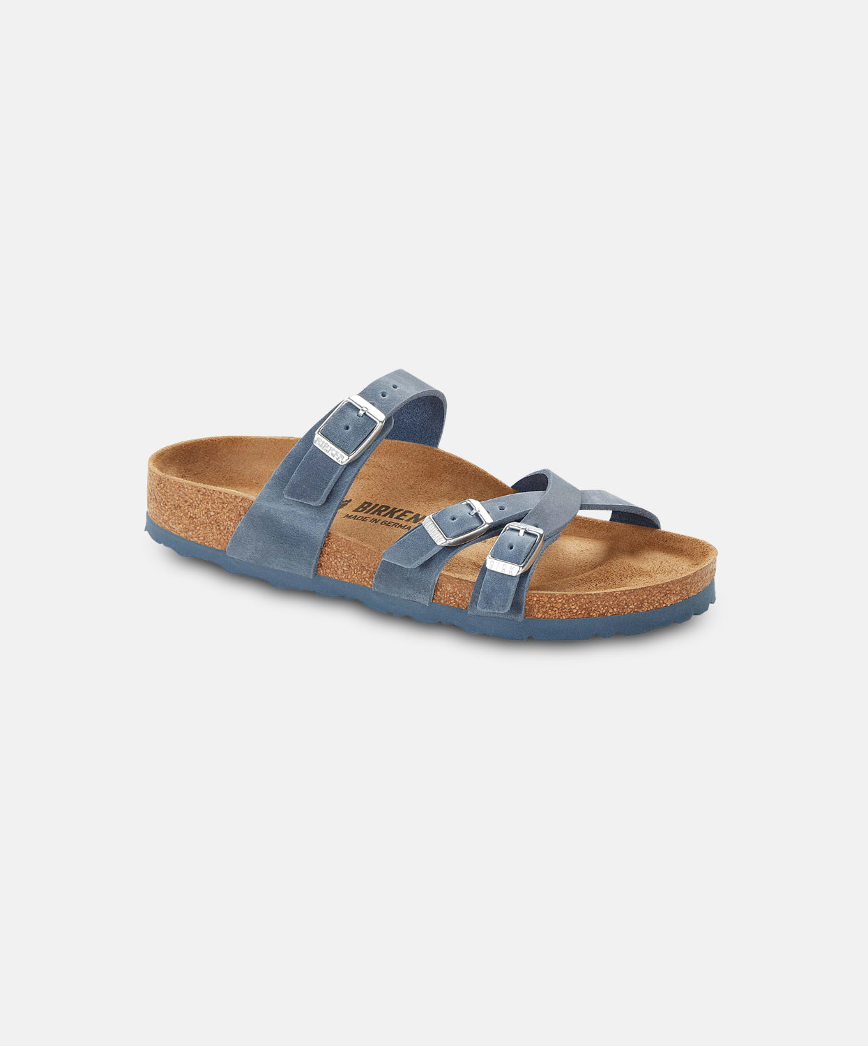 Birkenstock Oiled Leather Sandals, Dusty Blue - Franca