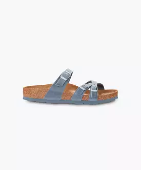 Birkenstock Oiled Leather Sandals, Dusty Blue - Franca