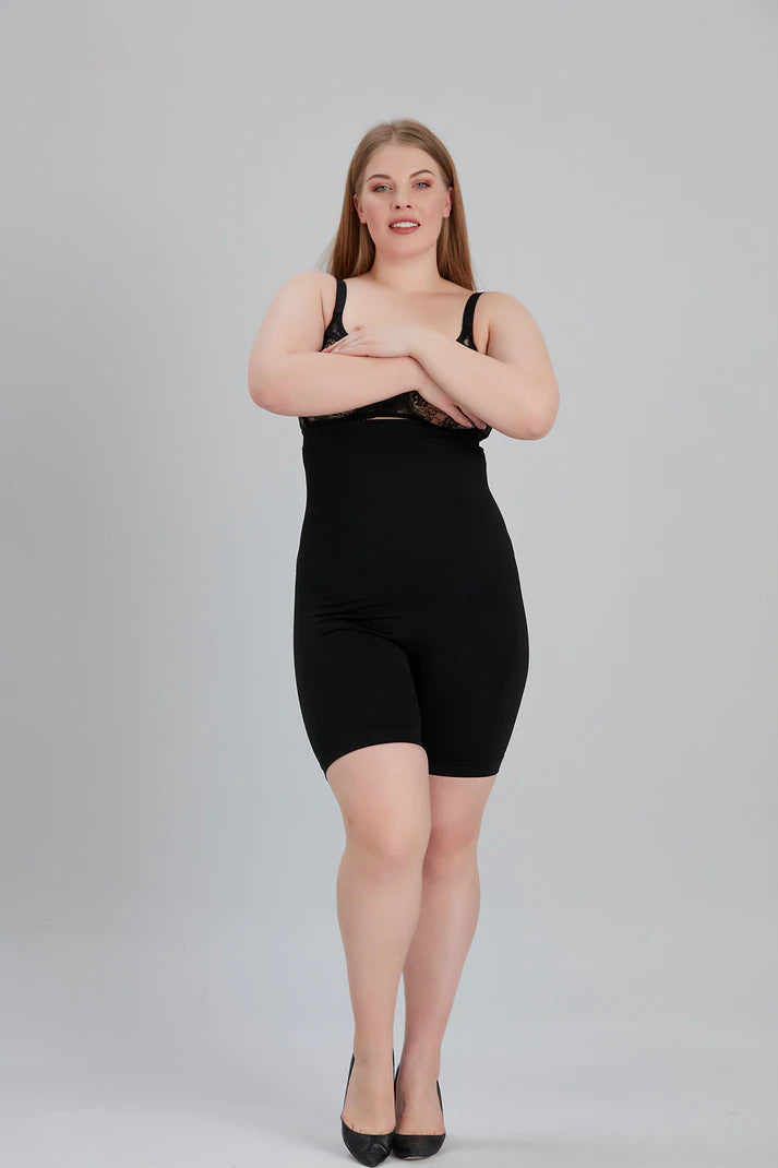 Black High Waisted Shapewear Shorts in London + Shapewear