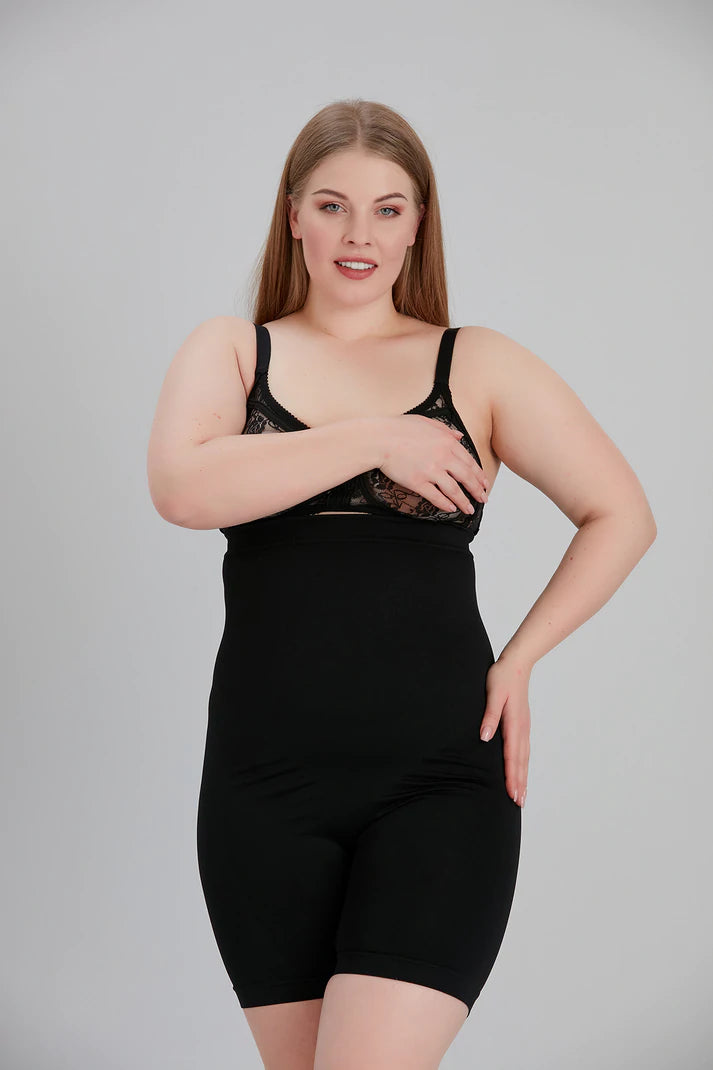 Black High Waisted Shapewear Shorts in London + Shapewear