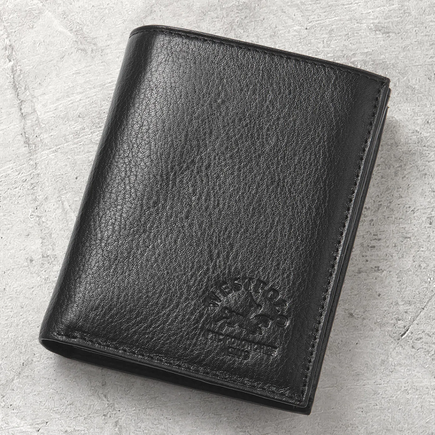 Black Leather Wallet - Men's Genuine Leather Bifold Wallet