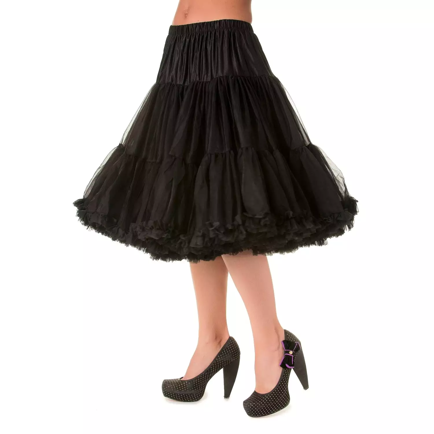 Black Vintage Rockabilly 50s Petticoat Skirt - Extra Long