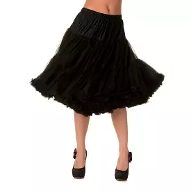 Black Vintage Rockabilly 50s Petticoat Skirt - Extra Long